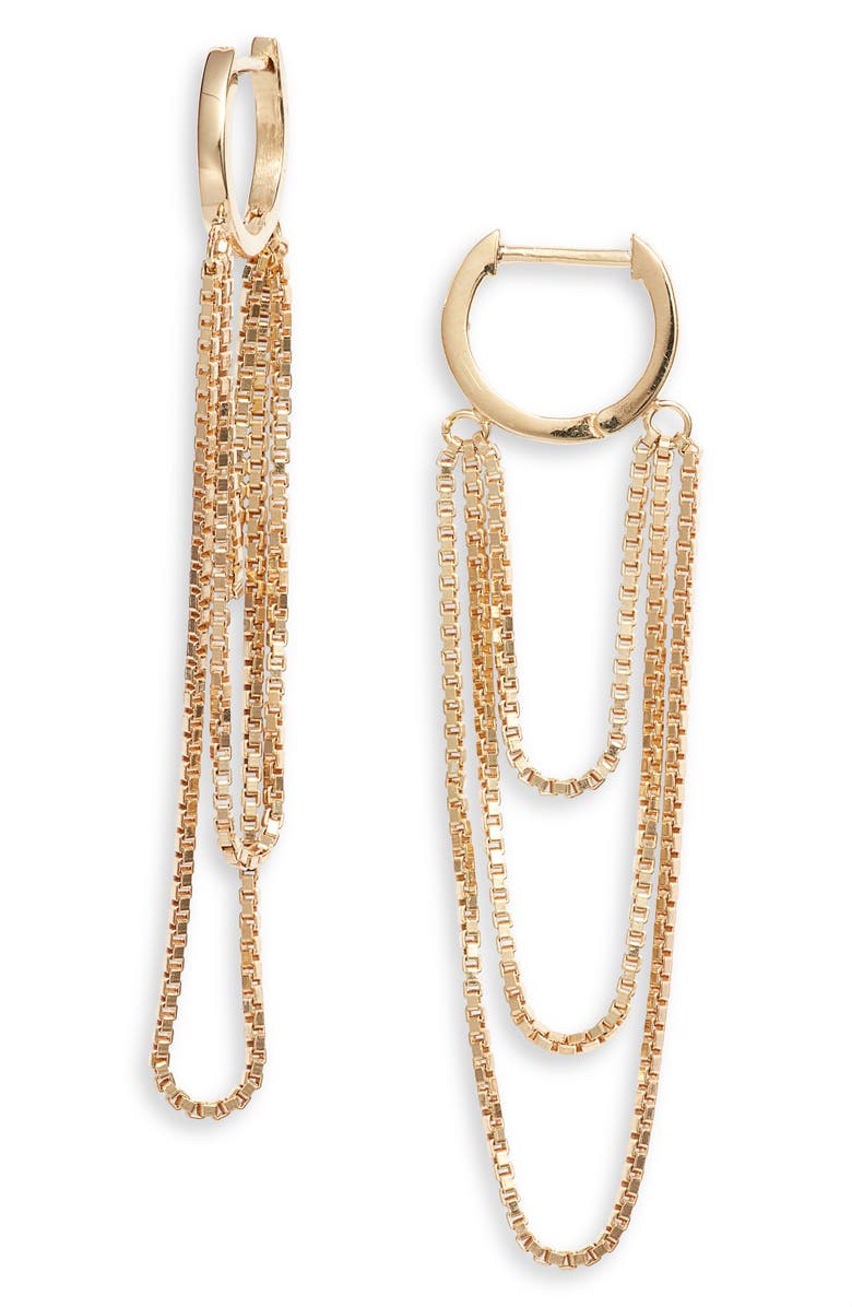 Jennifer Zeuner Esti Chain Huggie Hoop Earrings, Main, color, 