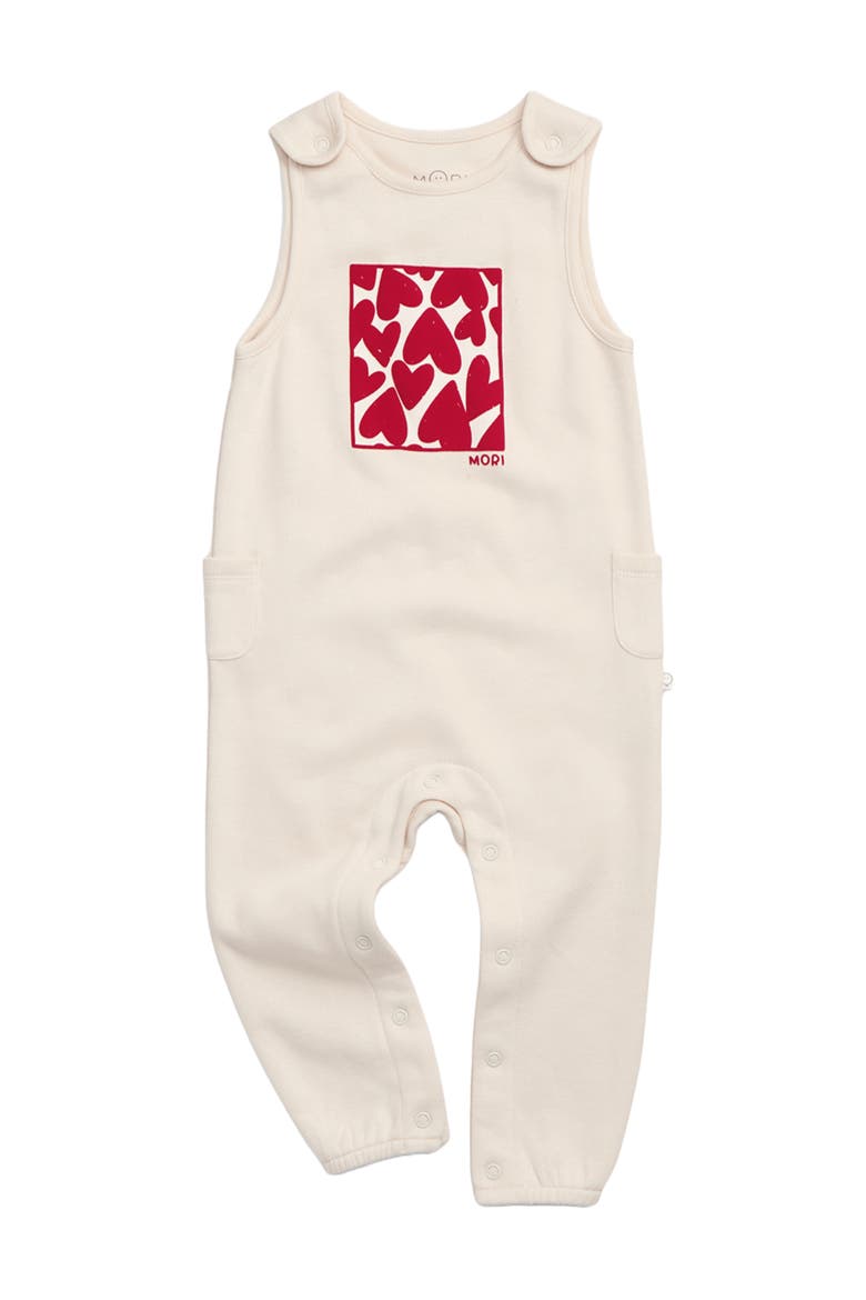 Hearts Dungarees, Main, color, Cream & Red