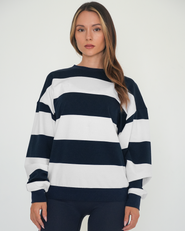 Rebody Active Rugby Stripe Relaxed Sweatshirt