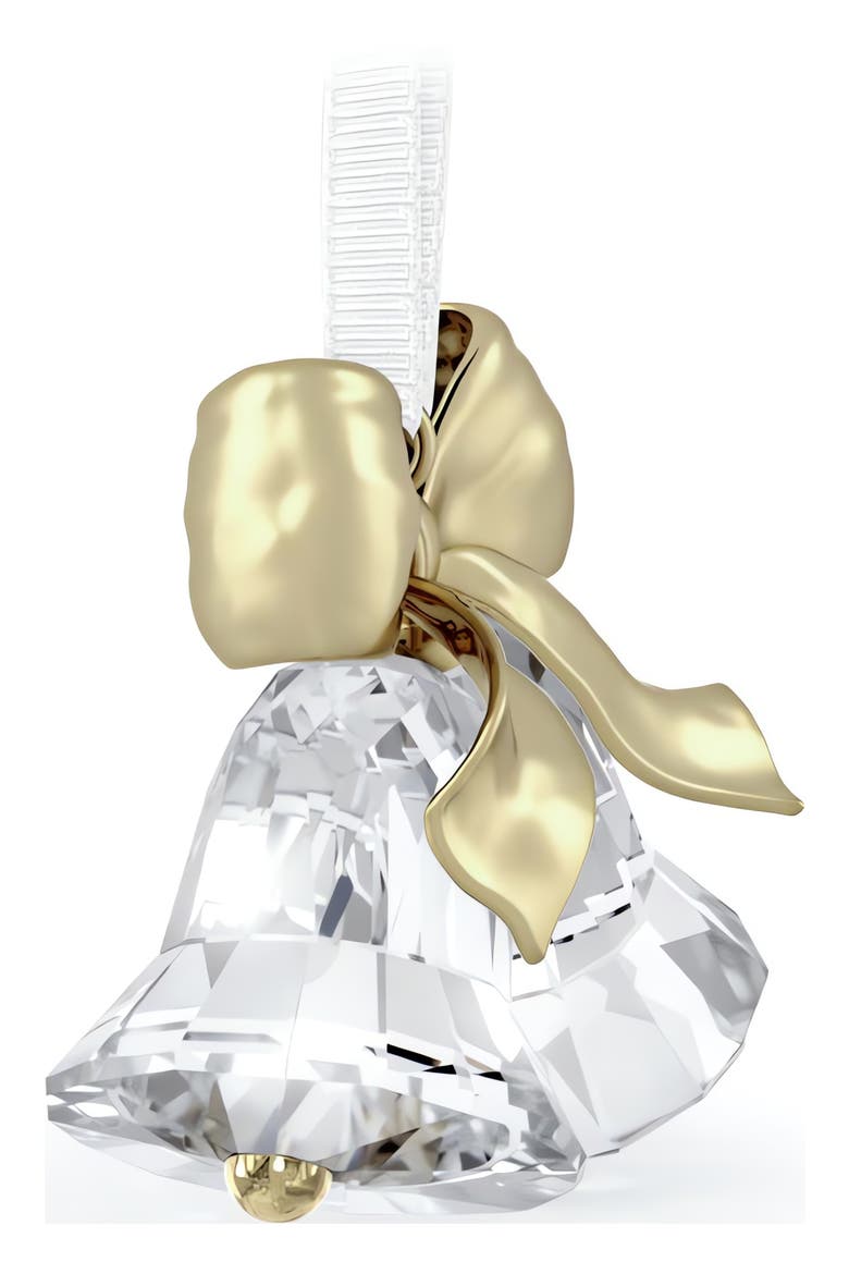Holiday Magic Bells Crystal Ornament, Alternate, color, CLEAR / GOLD