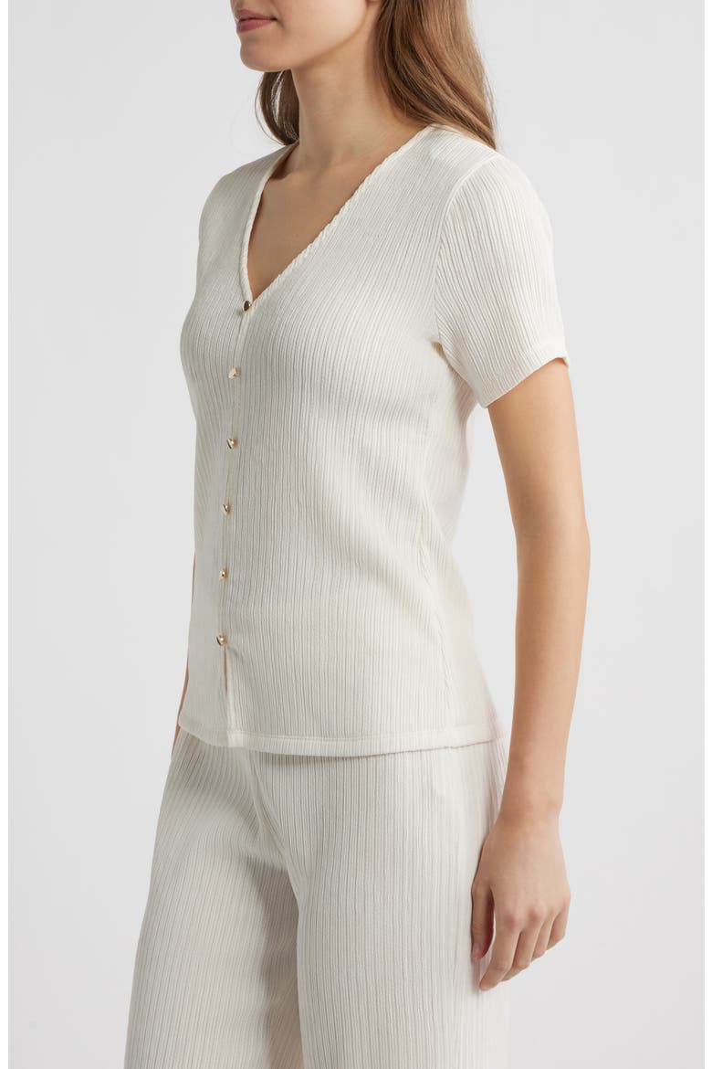Short Sleeve Knit Button-Up Shirt, Alternate, color, WHITE DOVE