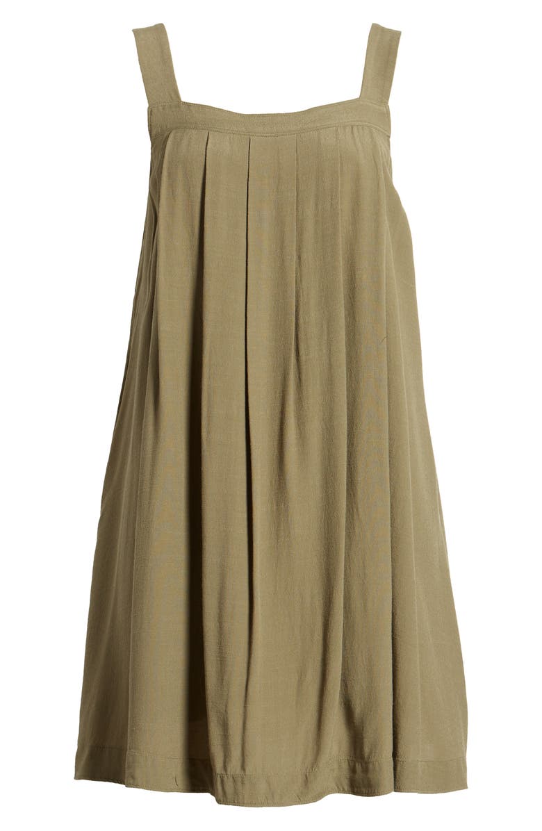 Treasure & Bond Pleated Sleeveless Shift Minidress, Alternate, color, Olive Kalamata