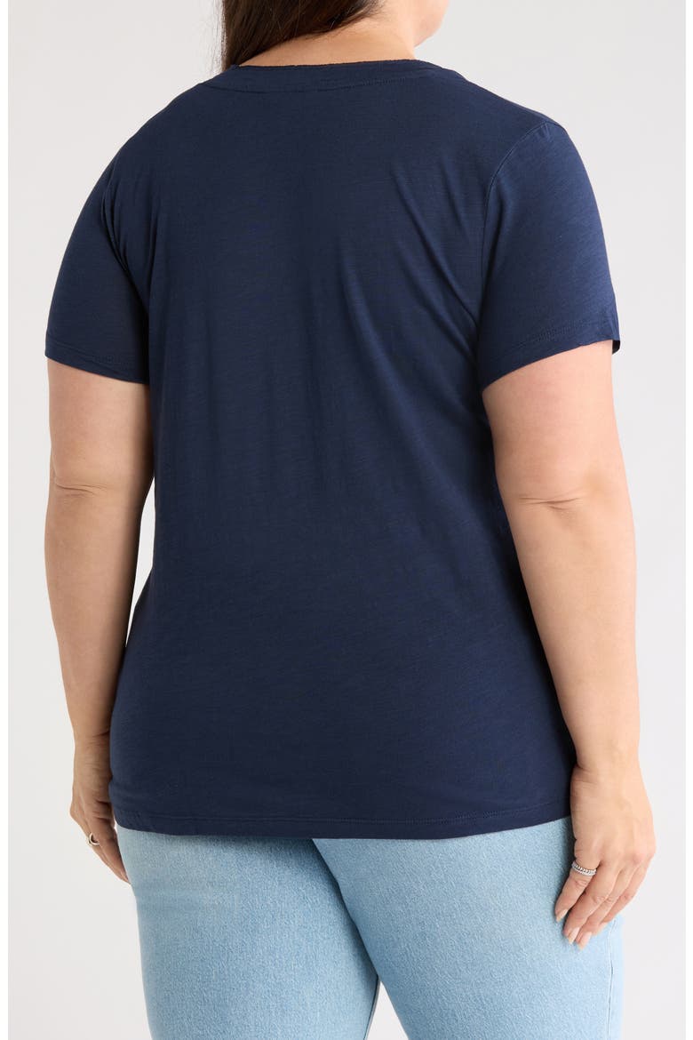 Short Sleeve Cotton & Modal V-Neck Pocket T-Shirt, Alternate, color, NAVY BLAZER
