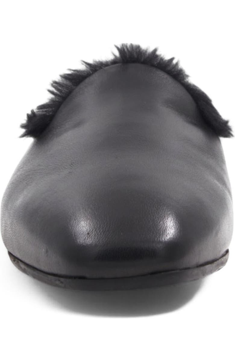 Aquatalia Rosabella Faux Fur Lined Leather Mule, Alternate, color, Black