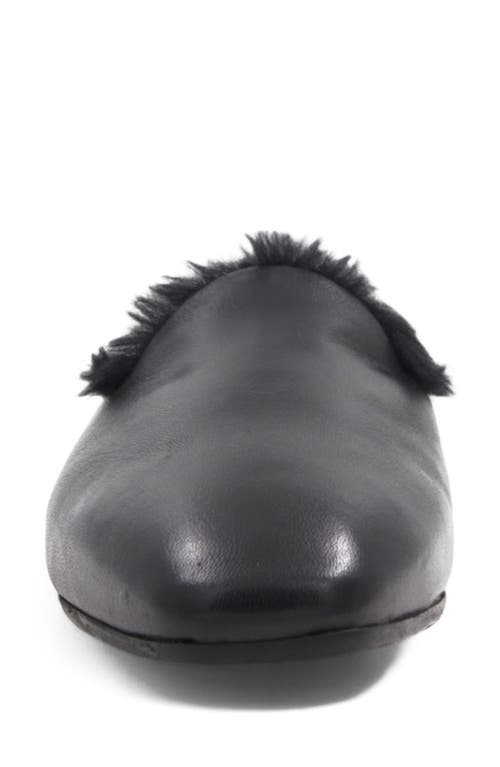 Aquatalia Rosabella Faux Fur Lined Leather Mule In Black