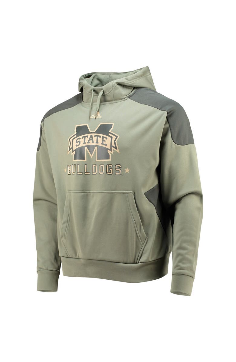 adidas Men's adidas Olive Mississippi State Bulldogs Military Appreciation Salute To Service AEROREADY Pullover Hoodie, Alternate, color,