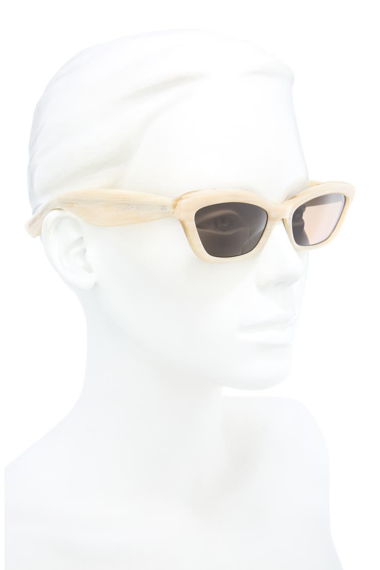 x KHAITE 1997C 55mm Cat Eye Sunglasses, Alternate, color, BEIGE SILK / BROWN