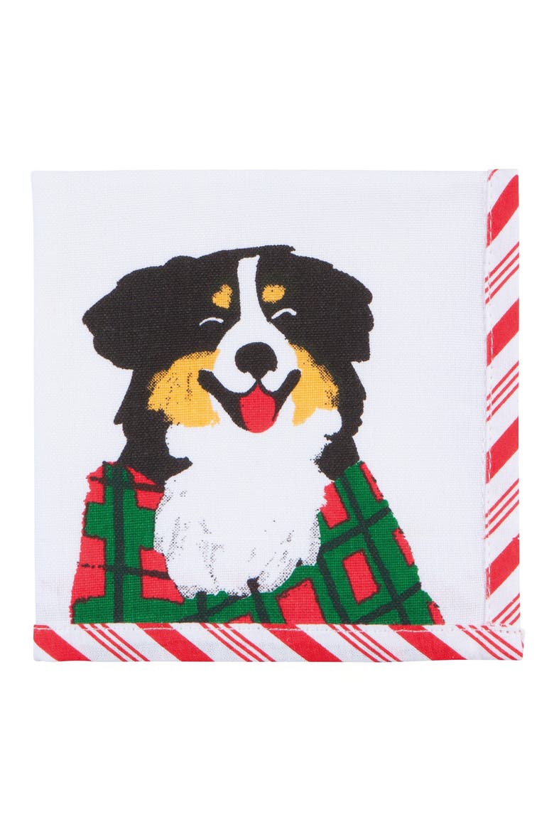 Holiday Hounds Set of 4 Cocktail Napkins, Alternate, color, HOLIDAY HOUNDS