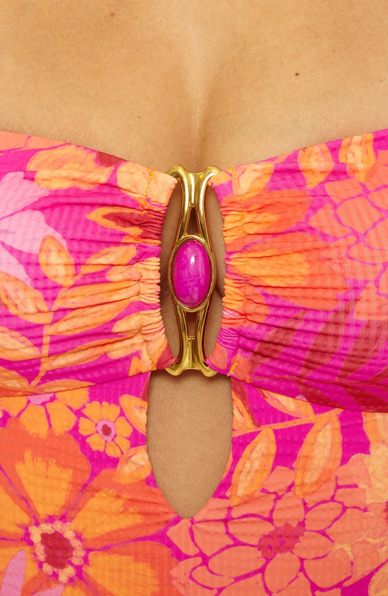 Becca Copacabana Bandeau One-Piece Swimsuit, Alternate, color, Pink Multi