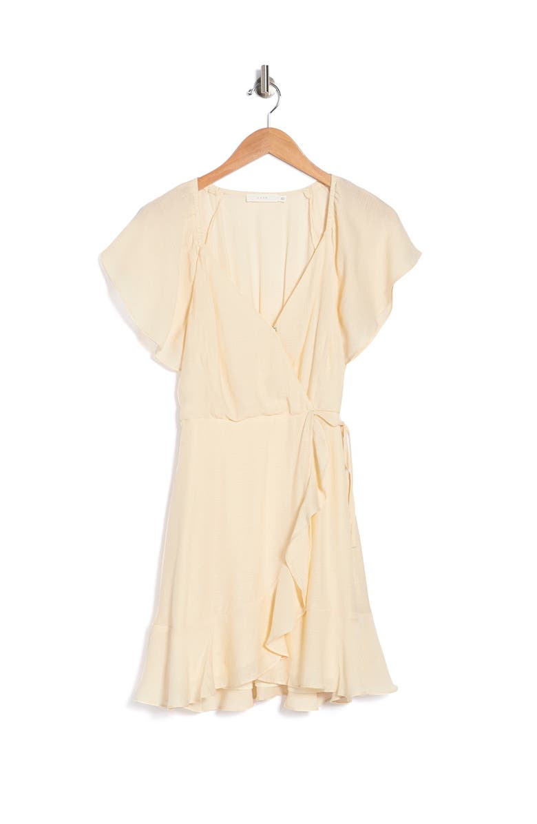 Lush Ruffle Surplice Neck Wrap Mini Dress, Alternate, color,
