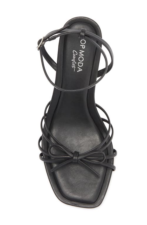 Top Guy Shoes Vero Bow Sandal In Black Pu