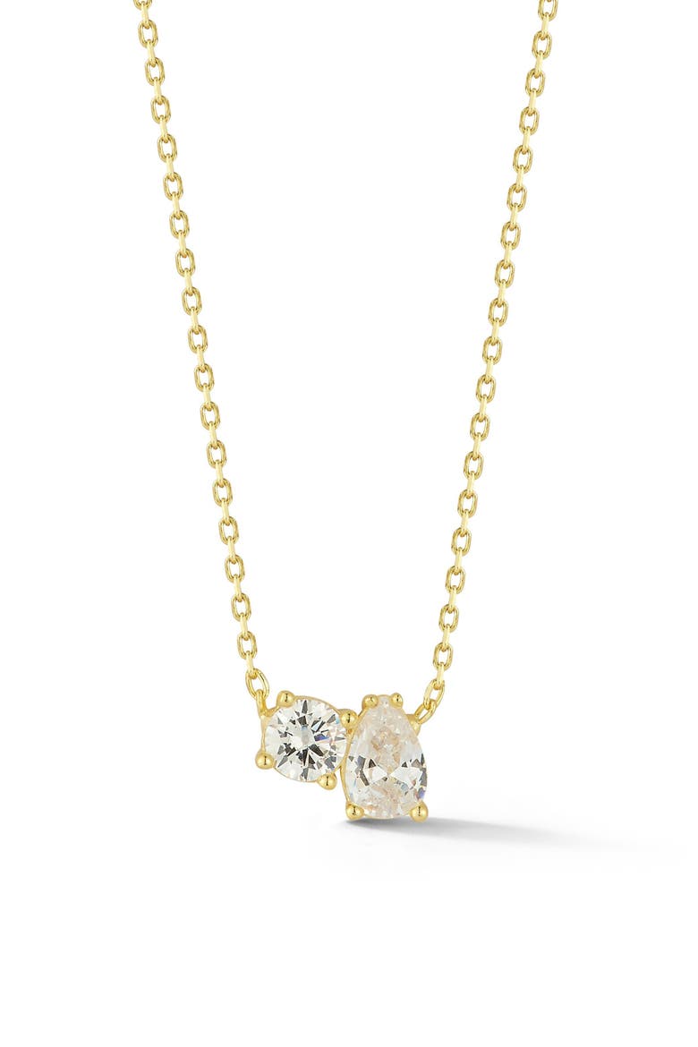 Cubic Zirconia Frontal Necklace, Main, color, GOLD