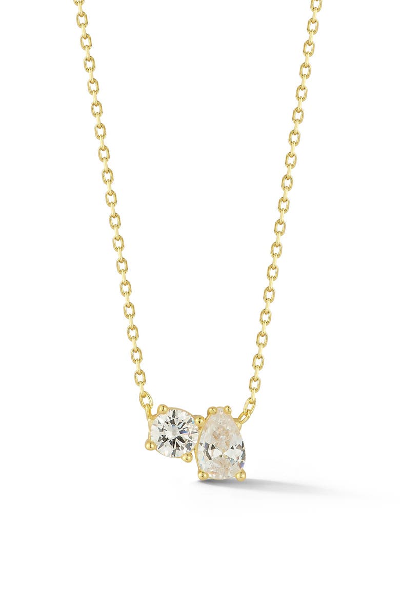 GLAZE JEWELRY Cubic Zirconia Frontal Necklace, Main, color, Gold