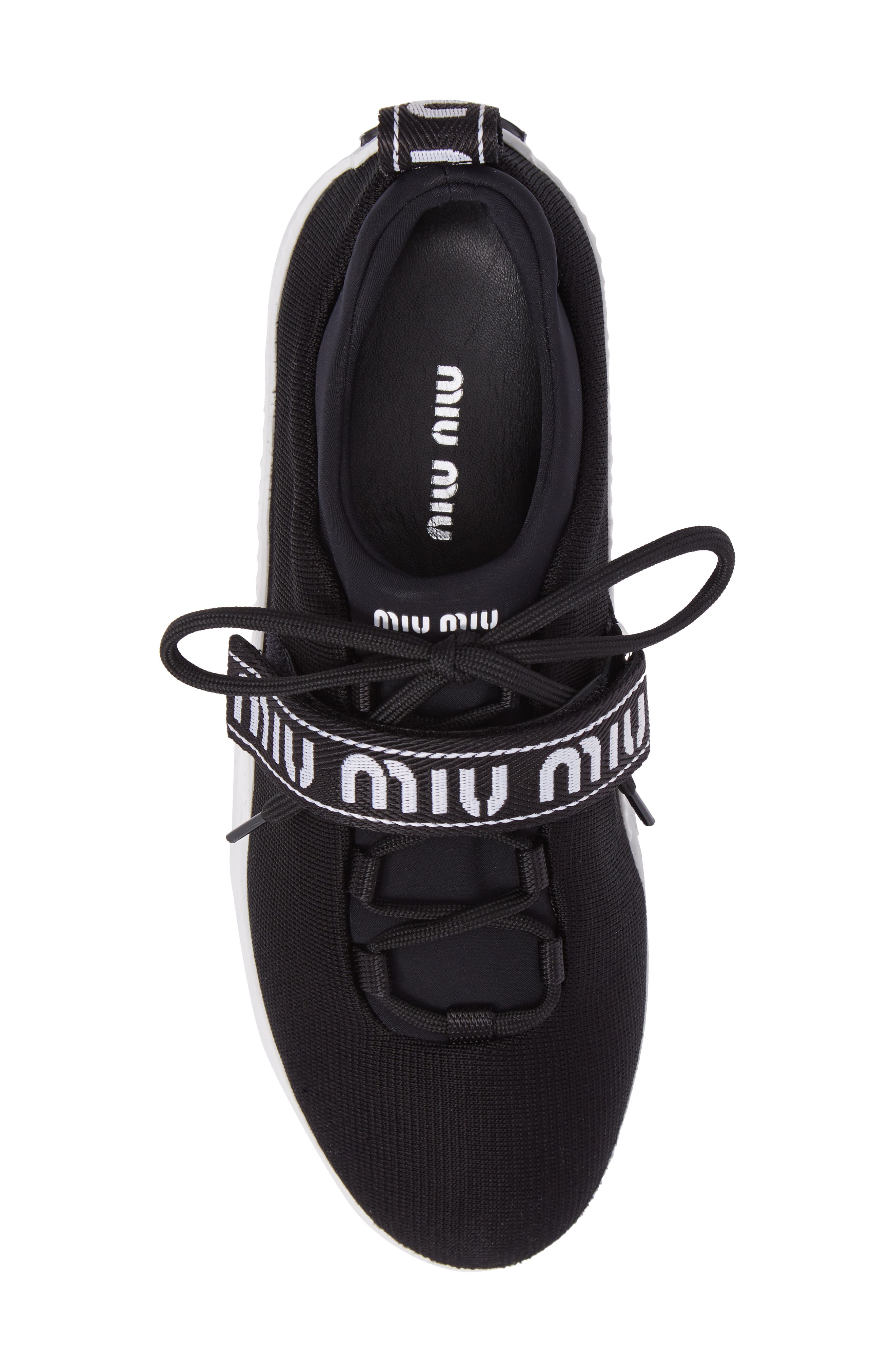 Miu Miu Logo Strap Platform Sneaker, Alternate, color, 