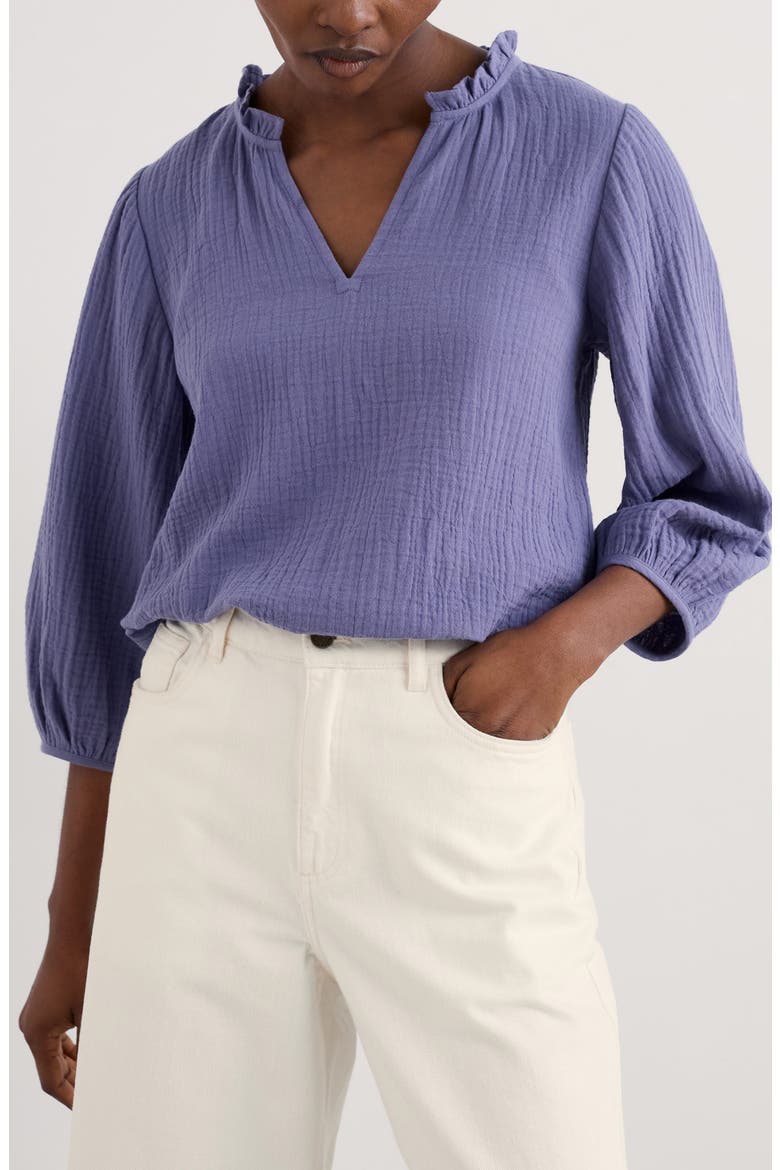 Portrait Organic Cotton Top, Main, color, BILBERRY