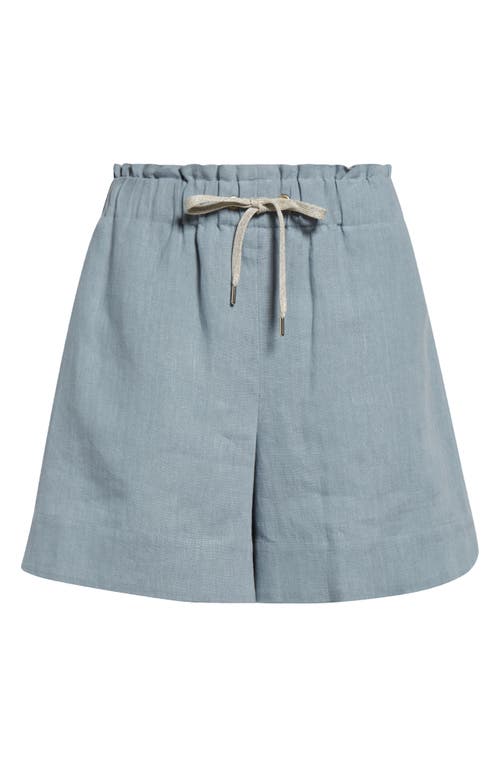 Eleventy Drawstring Linen Shorts In Dust