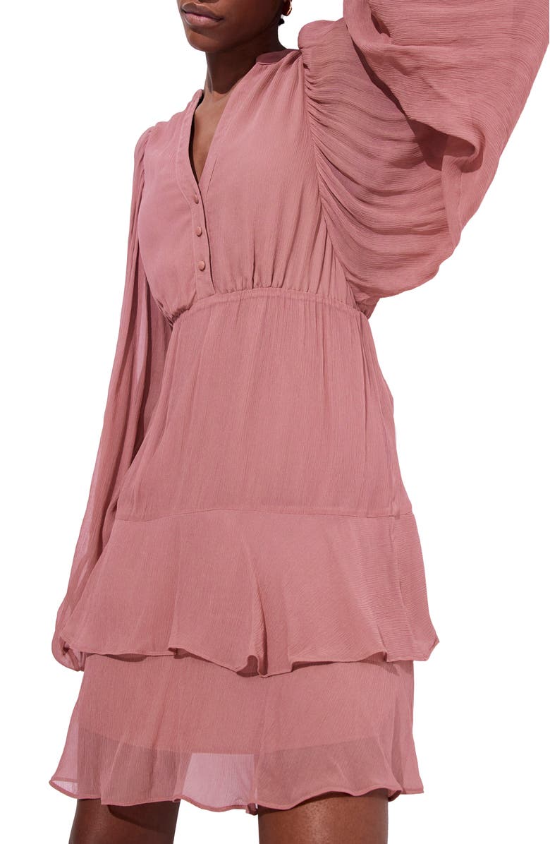 MINT VELVET Ruffle Boho Mini Dress, Alternate, color, Pink