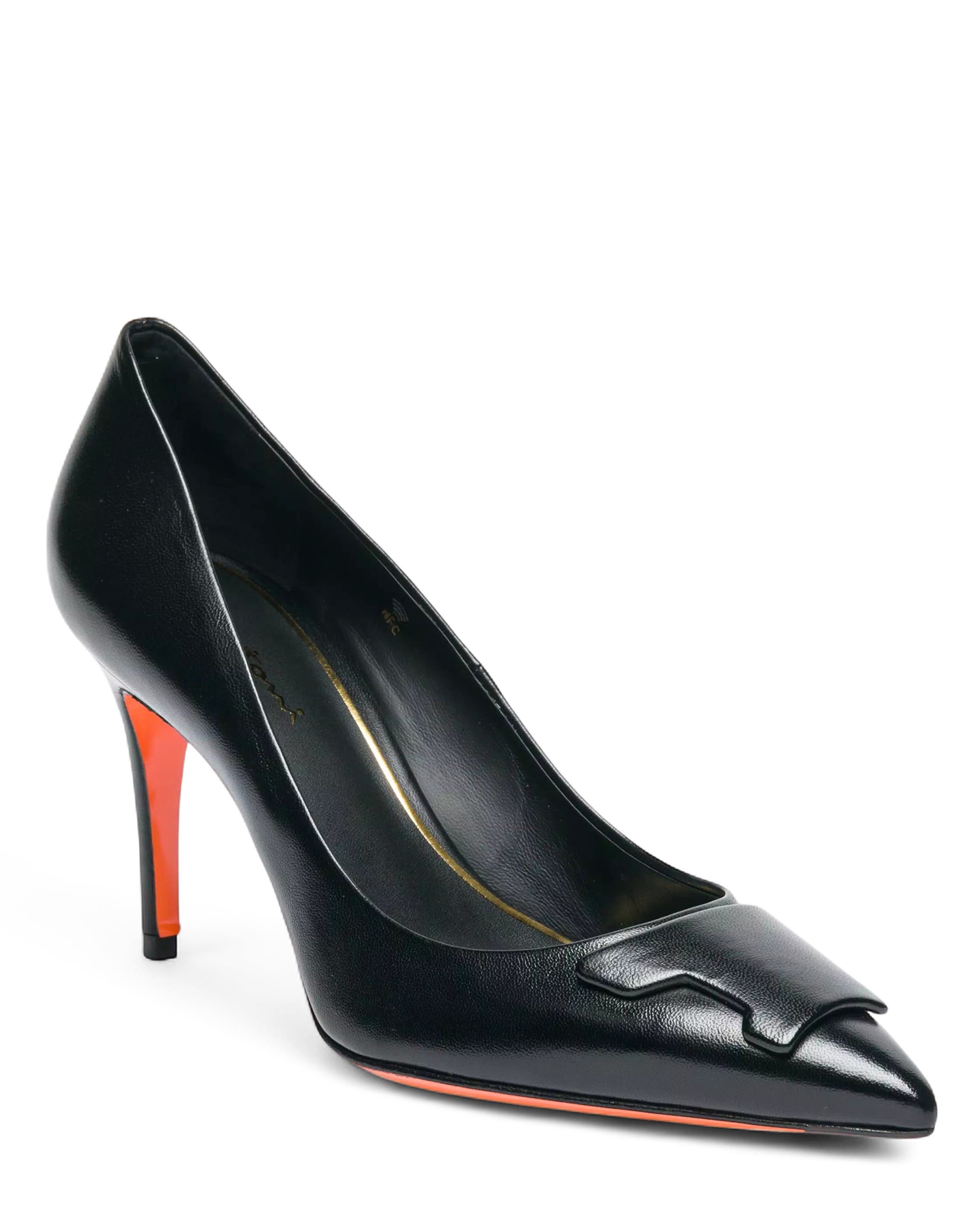 Santoni High-Heel Patent Leather Pumps, Alternate, color, Black