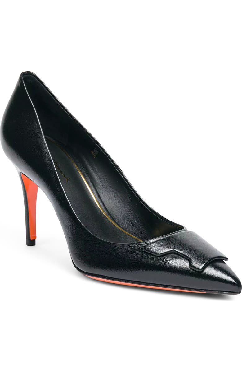Santoni High-Heel Patent Leather Pumps, Alternate, color, Black