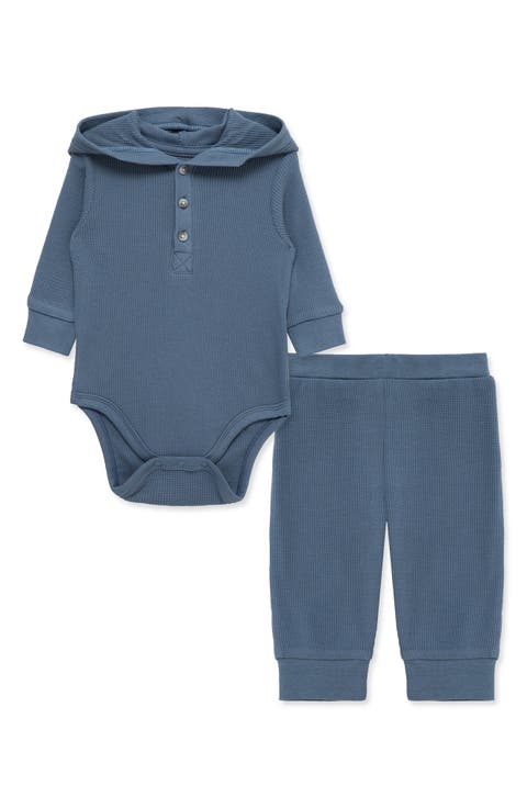 Waffle Hooded Bodysuit & Pants Set (Baby)