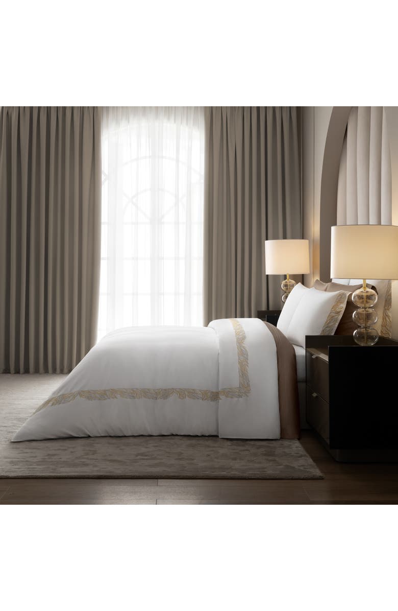 Togas Vellar embroidery duvet cover, Alternate, color, White