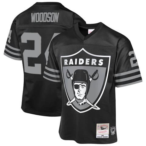 Youth Mitchell & Ness Charles Woodson Black Las Vegas Raiders 1998 Throwback Fashion Jersey