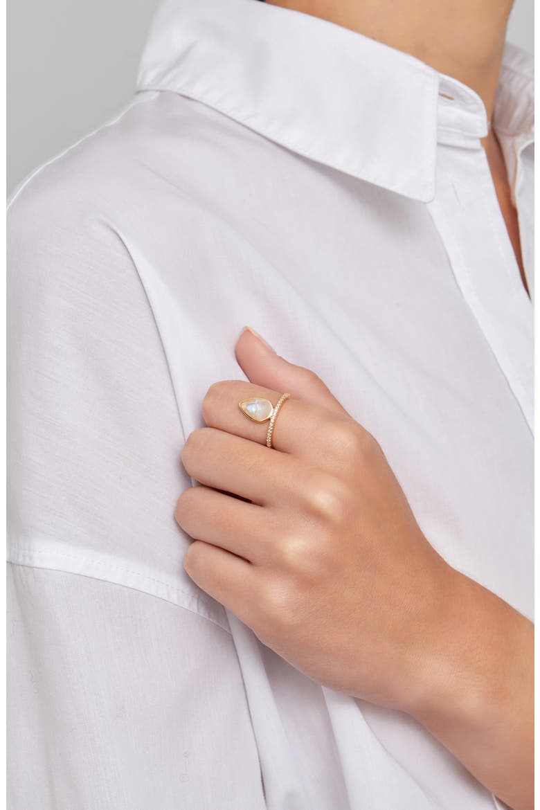 Floating Pear Moonstone Ring, Alternate, color, WHITE