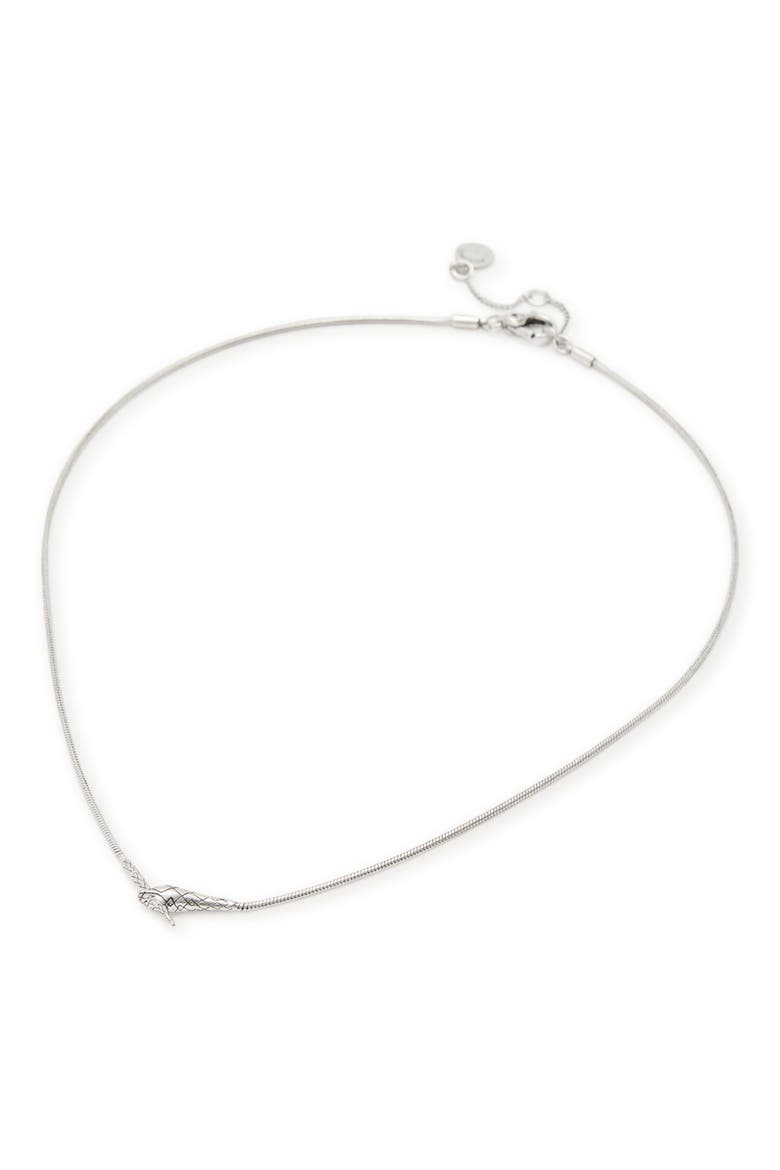 Double Snake Collar Necklace, Alternate, color, WARM SILVER