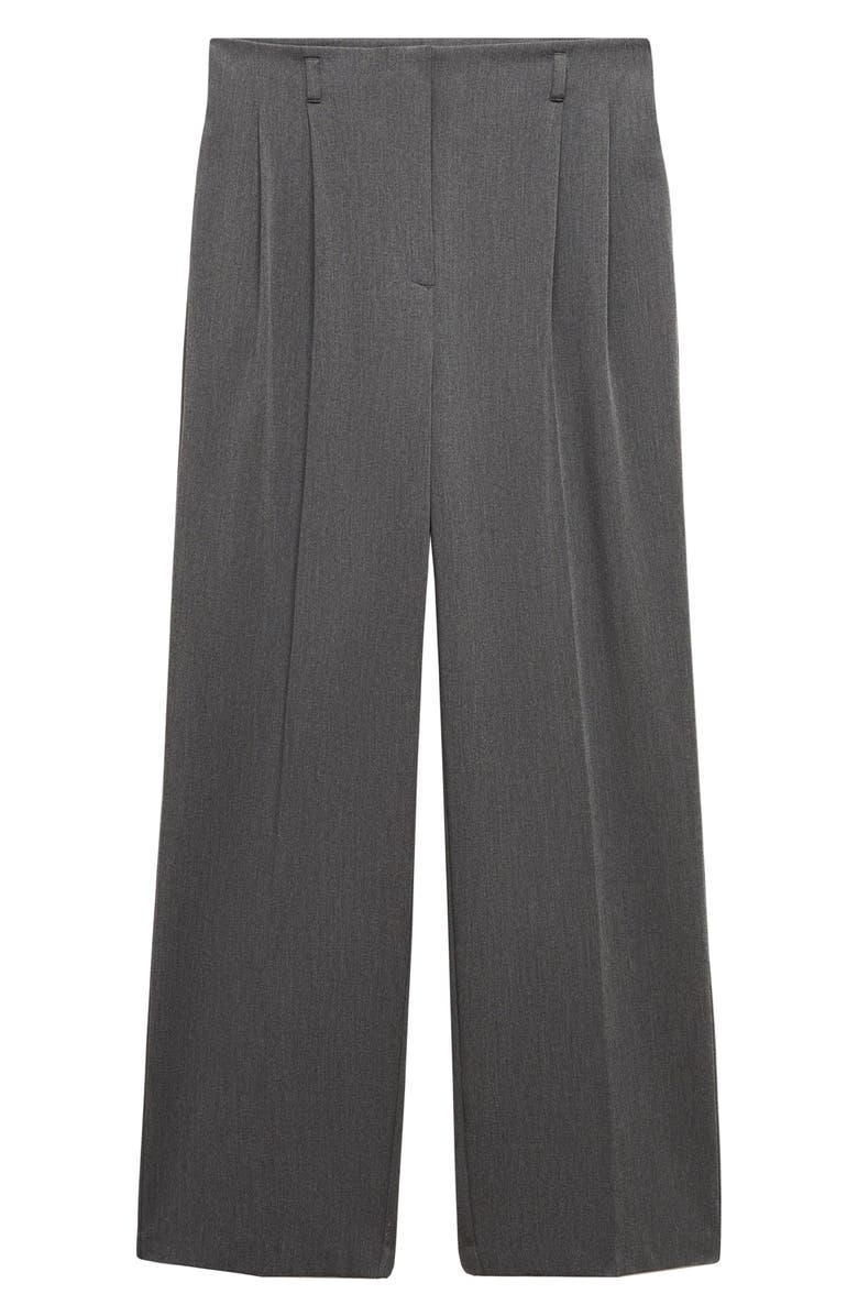 MANGO Pleated Wide Leg Pants, Alternate, color, 