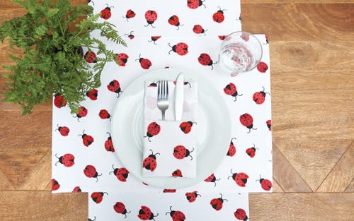 C & F Home C&f Home Ladybug Pattern Spring Placemat, Set Of 6, 14" X 20" In Red