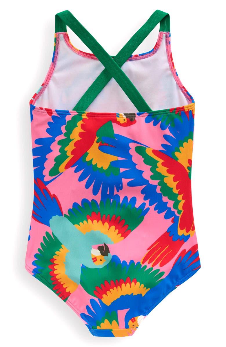Mini Boden Kids' Crisscross Strap One-Piece Swimsuit, Alternate, color, 