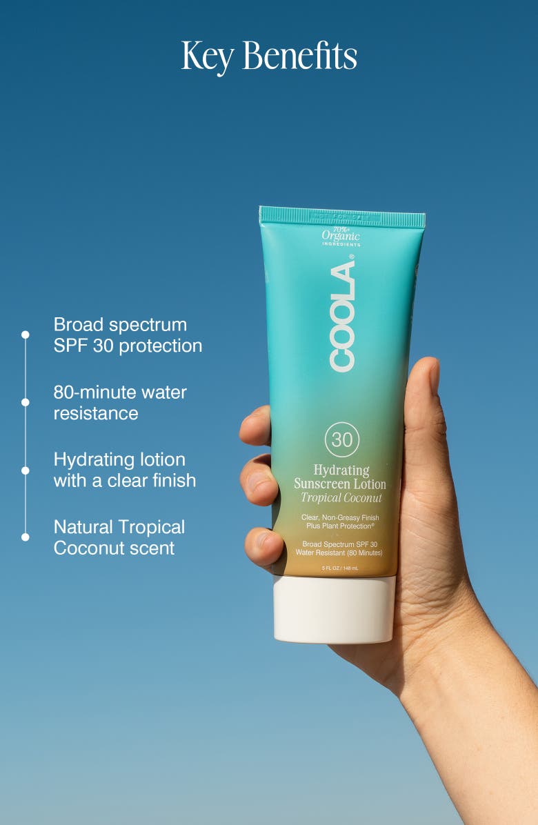COOLA<sup>®</sup> Suncare Tropical Coconut Classic Body Organic Sunscreen Lotion SPF 30, Alternate, color,