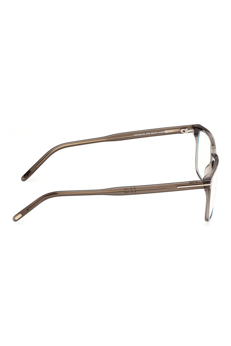 55mm Rectangular Blue Light Blocking Glasses, Alternate, color, SHINY DARK BROWN BLUE BLOCK L