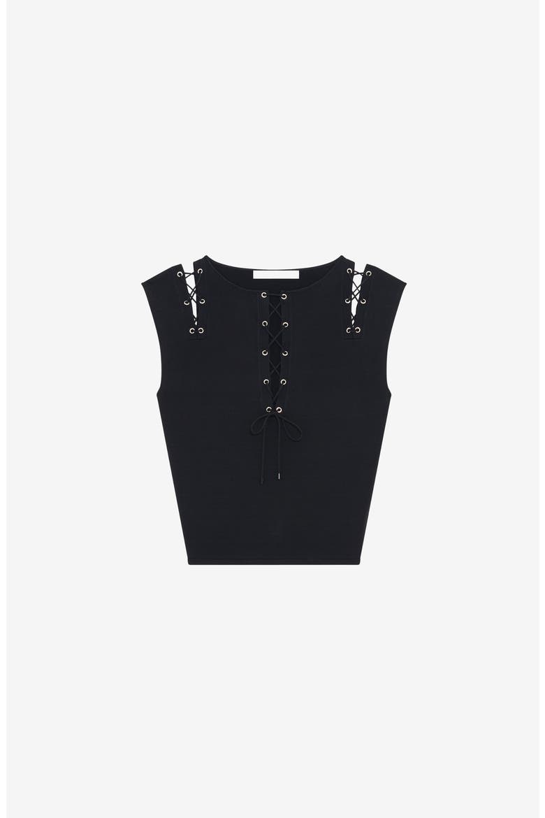 Felicine Lace-Up Tank, Alternate, color, Black