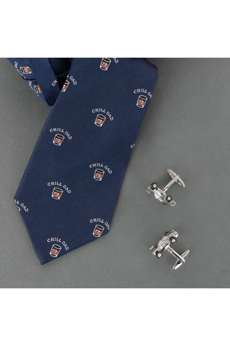 Chill Dad Novelty Silk Necktie, Alternate, color, Navy