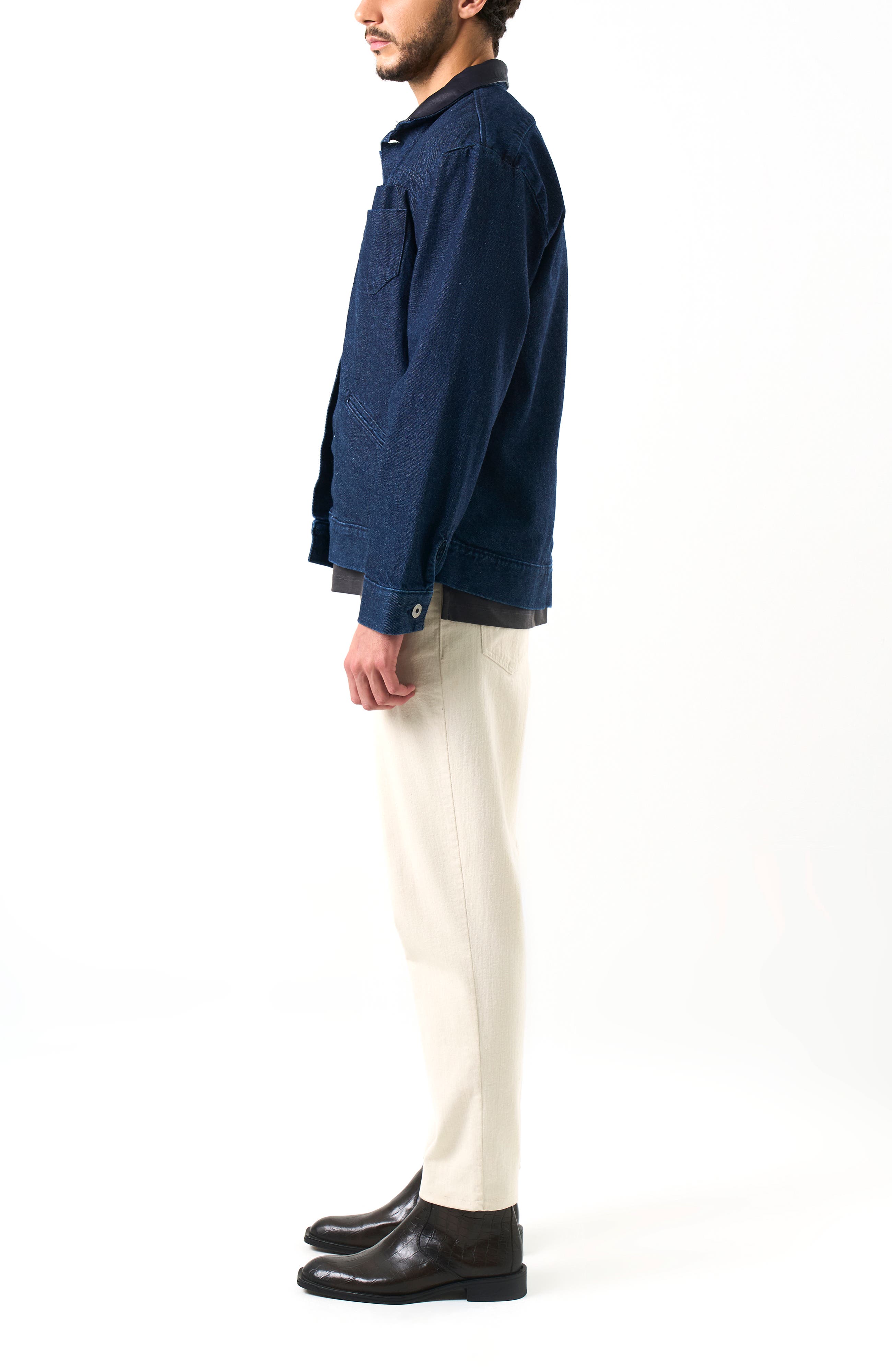 Lerna Denim And Leather Trucker Jacket - image 2