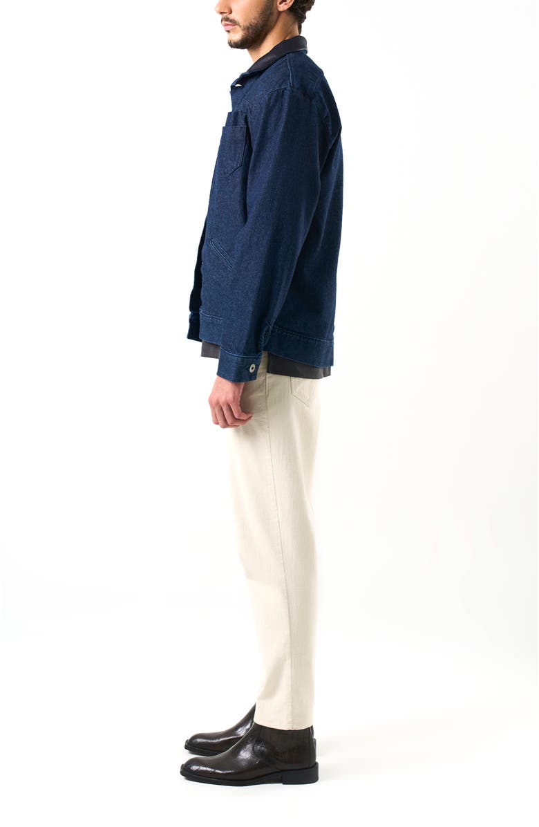 Velez Lerna Denim And Leather Trucker Jacket, Alternate, color, Blue