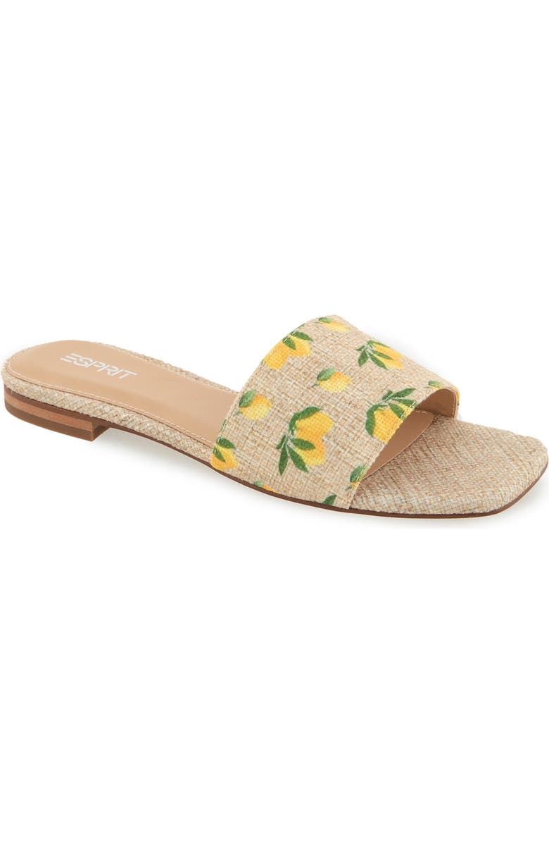 Esprit Rylee Slide Sandal, Main, color, Natural Linen/ Lemon