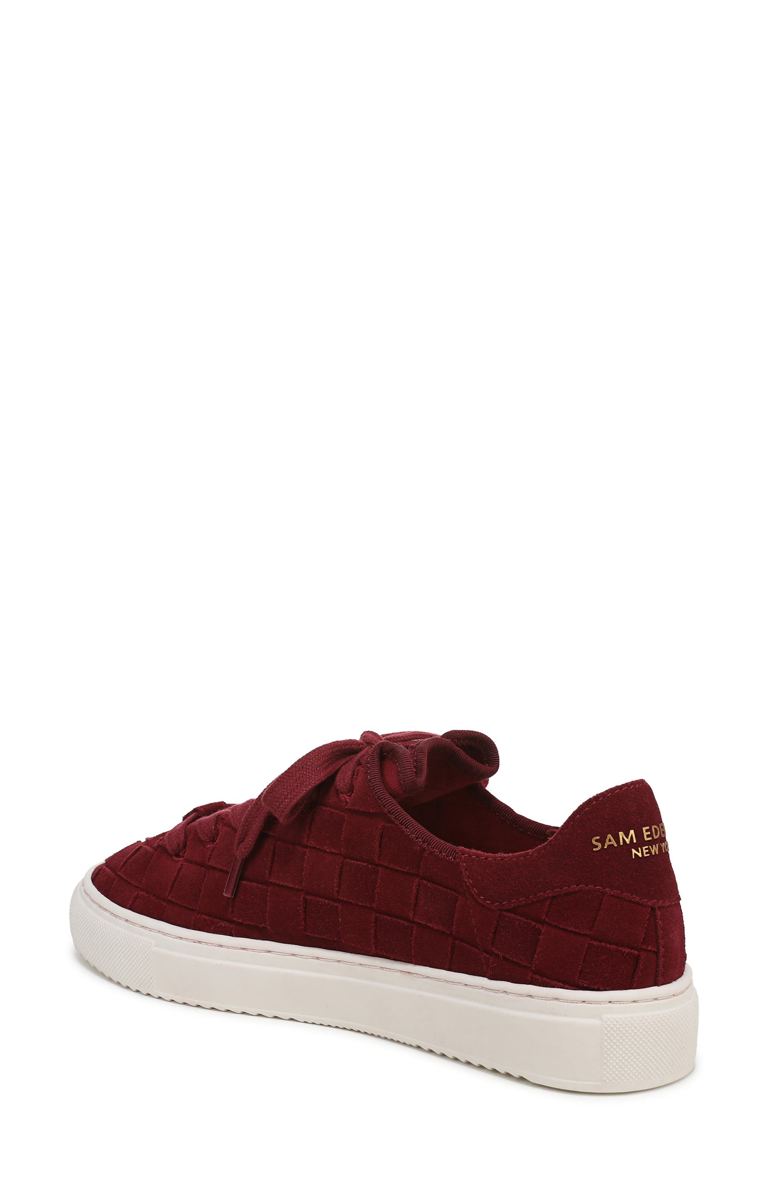 Poppy Woven Sneaker, Alternate, color, FRENCH MERLOT