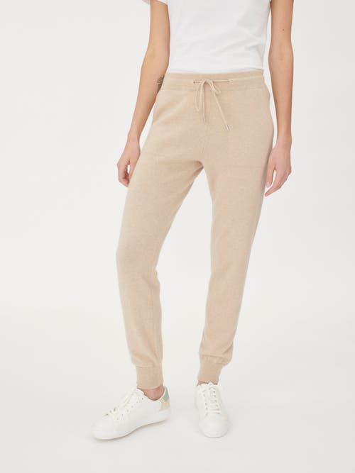 Gobi Mongolian Cashmere Cuffed Cashmere Jogger In Beige
