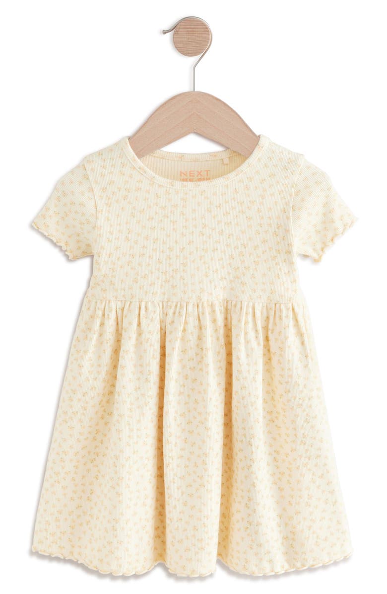 NEXT Kids' Floral Rib Dress, Main, color, Pink