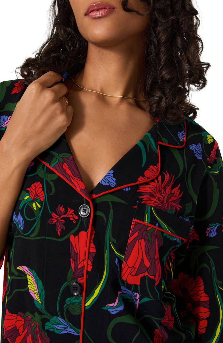 BedHead Pajamas x Trina Turk Print Stretch Organic Cotton Jersey Pajamas, Alternate, color, Haute Floral