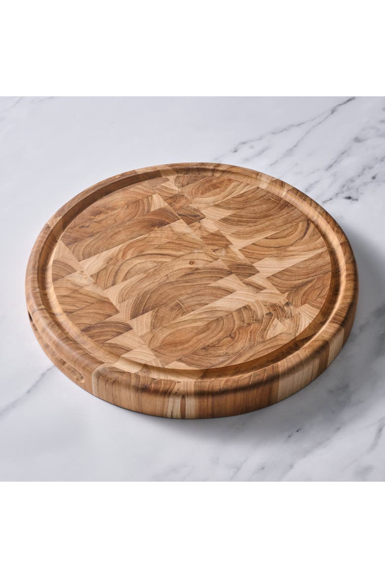 Vida Wood Cutting Board - Round, Alternate, color, Natural