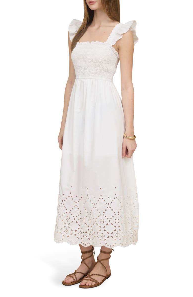 Blu Pepper Eyelet Midi Dress, Alternate, color, White