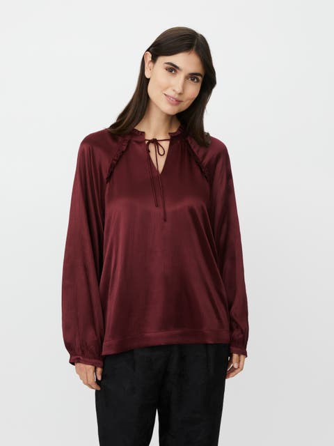 Maberonix Tie Ruffle Neck Blouse