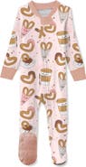 BUTTERBLU Cruz One-Piece Fitted Organic Cotton Footie Pajamas