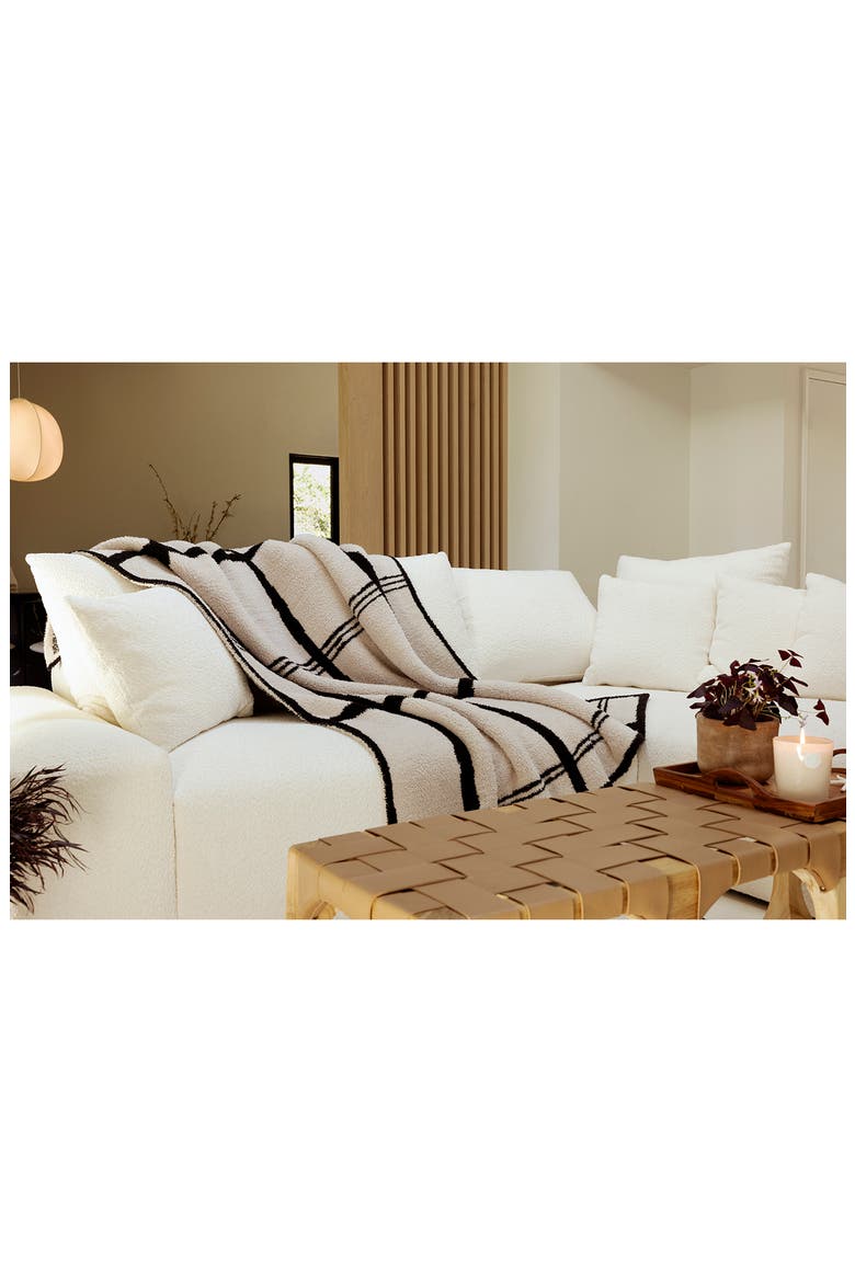 CozyChic™ Grid Plaid Throw Blanket, Alternate, color, STONE/ BLACK