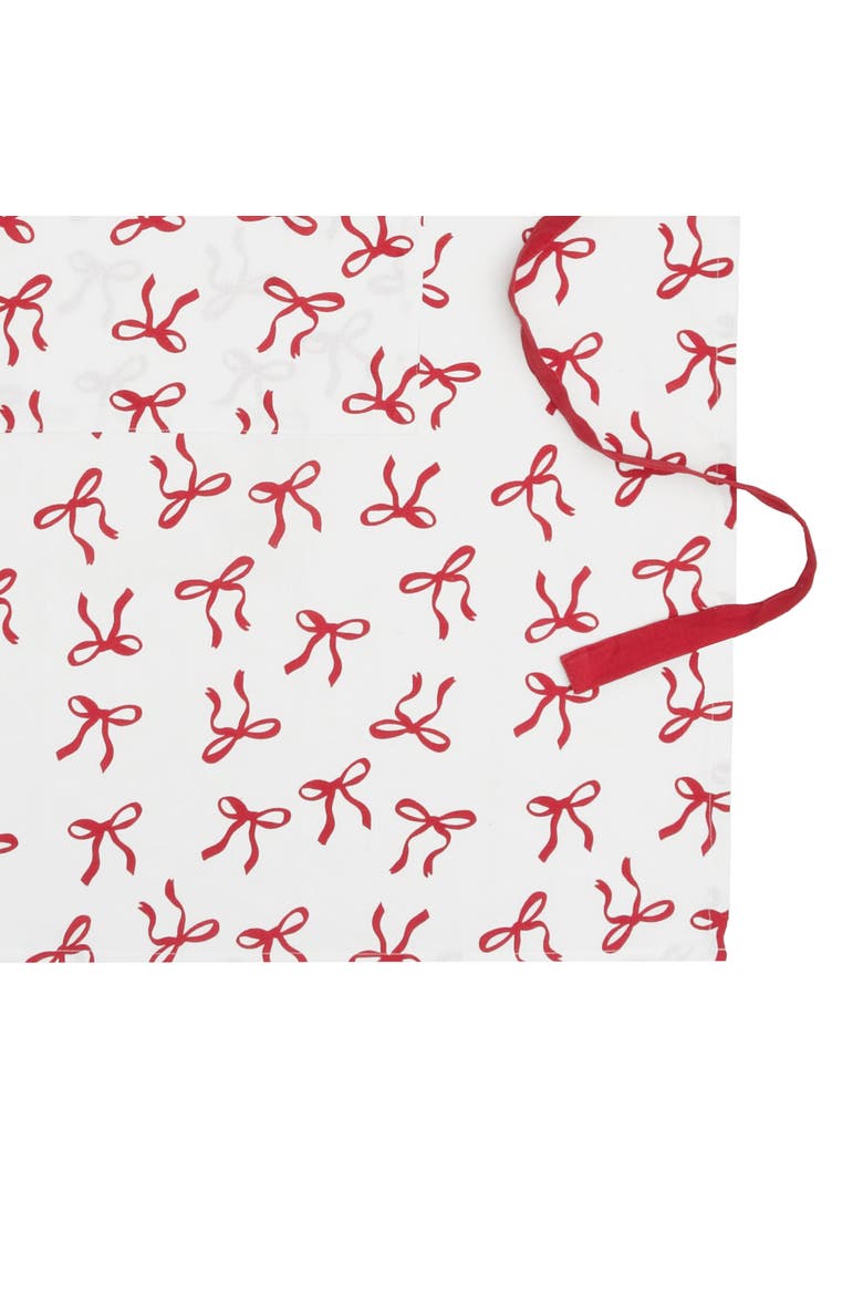 Holiday Bows & Ribbons 100% Cotton Christmas Apron, Alternate, color, Red