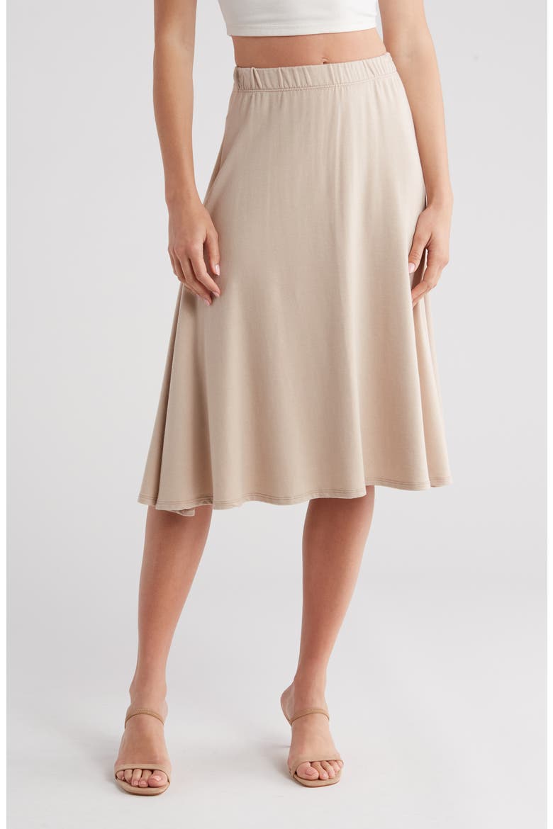 Flare Midi Skirt, Main, color, MUSHROOM