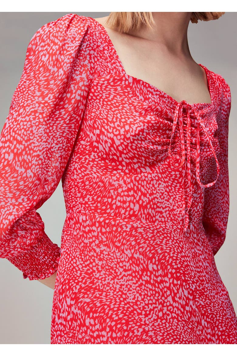 Diagonal Leopard Midi Dress, Alternate, color, Pink/Multi